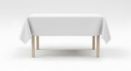White Tablecloth on a Square Table.