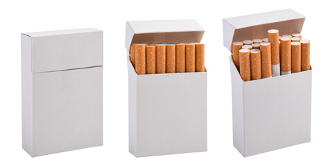 Set of Cigarette box isolated on white background