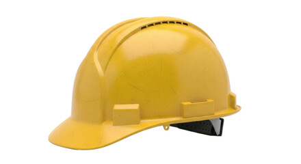 Fototapeta premium Yellow Construction Hard Hat with Ventilation and Brim.
