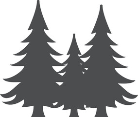 Elegant pine tree silhouette design for nature lovers and outdoor adventure brands, vector graphic element