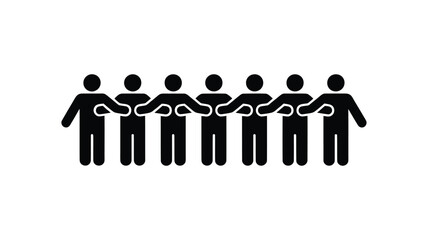 Group of diverse people holding hands in unity and solidarity