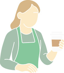 Barista Serving Drink Illustration