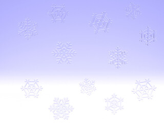 ガラスの雪の結晶のシンプルな3DCG背景