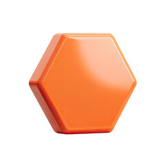 3D rendered,  bright orange, hexagonal prism