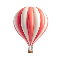 Fototapeta premium Pink and white striped hot air balloon