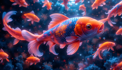 Fototapeta premium goldfish in aquarium
