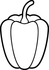 Capsicum Vegetable Line Art for Educational Use