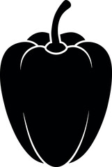 Capsicum Vegetable Silhouette Icon for Food Graphics