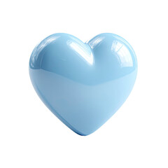Light-blue heart, glossy, 3D rendered