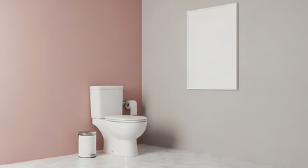 Modern Minimalist Bathroom Interior.