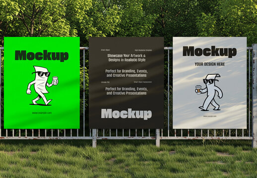 Outdoor Vertical Poster Mockup