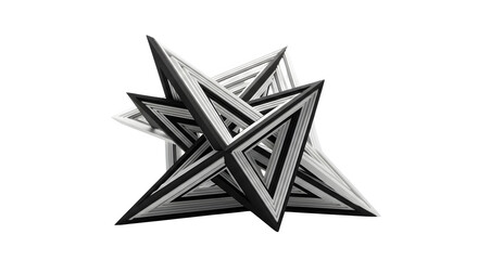 Geometric star shape made of triangles isolated on transparent background