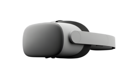 Virtual reality headset isolated on transparent background for immersive experience