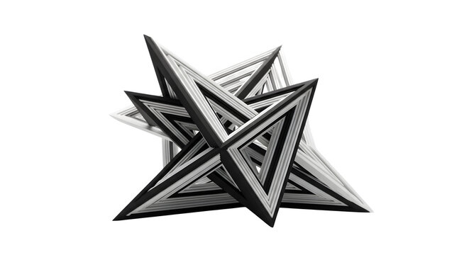 Geometric star shape made of triangles isolated on transparent background