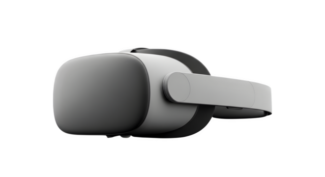 Virtual reality headset isolated on transparent background for immersive experience