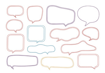 Fototapeta premium Diverse speech bubble shapes offer creative space for communication and ideas