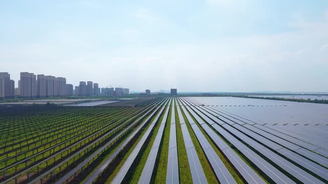 Photovoltaic solar panels in Tianjin Binhai New Area