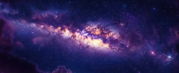 Vivid and colorful view of the Milky Way galaxy showcasing dense clusters of stars and cosmic dust against a dark night sky