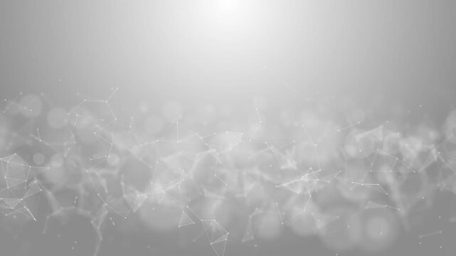 Abstract polygonal mesh background with white lines and particles, ideal for tech, AI, data science, and innovation-themed designs.