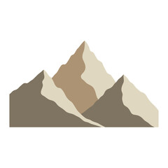 Three Mountain Peaks in Earth Tones Illustration