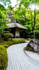 Peaceful Zen garden path