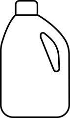 Cleaning product bottle icon in line style, Monochrome detergent, spray, liquid container, household cleaner, disinfectant, soap, chemical packaging illustration isolated on transparent background.