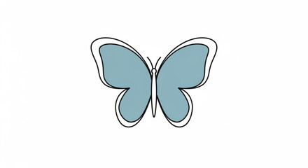 Pastel blue butterfly illustration vector image design for prints stickers and digital art projects design