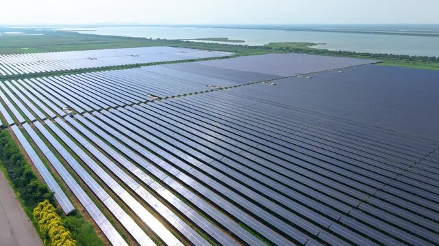Photovoltaic solar panels in Tianjin Binhai New Area