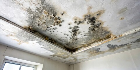 Extensive Mold Damage on Interior Ceiling Requires Urgent Remediation