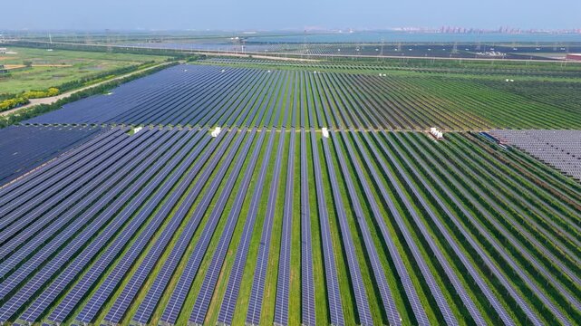 Photovoltaic solar panels in Tianjin Binhai New Area