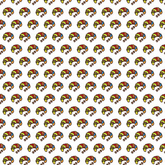 A Delightful Pattern Of Colorful Croissants Isolated On White Background Creates A Whimsical And Appetizing Design