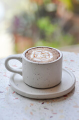 hot cofffee, cappuccino coffee or latte coffee or flat white or latte art