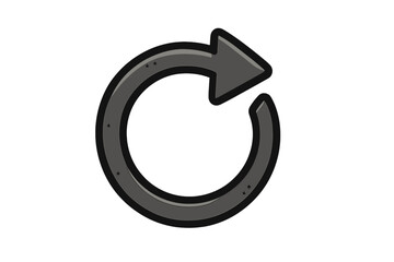 Arrow repeat icon. Reset loading arrow symbol. Vector cartoon illustration for refresh, reload, update, restart concept. Circular rotation sign. Loop, cycle element design.