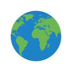 Simple Cartoon Illustration of the Earth Globe