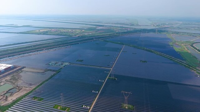 Photovoltaic solar panels in Tianjin Binhai New Area