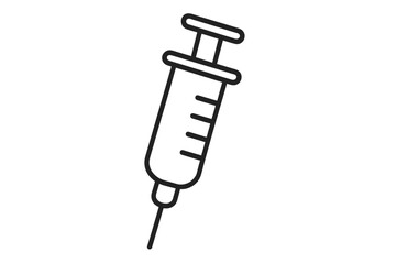Syringe line icon. Medical injection, vaccination concept. Vector outline symbol for health care, medicine, science. Drug dose, needle shot simple illustration for web design.