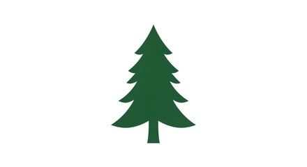 Naklejka premium Simple Green Pine Tree Silhouette Icon