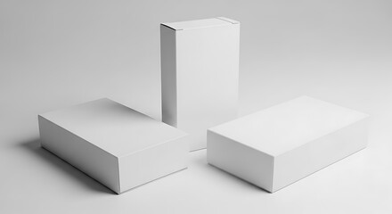 Blank White Cardboard Boxes Mockup.