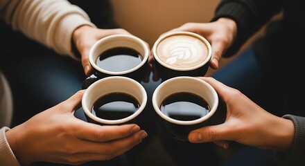 Friends Enjoying Coffee Together.