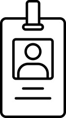 Fototapeta premium Black ID card icon - outline