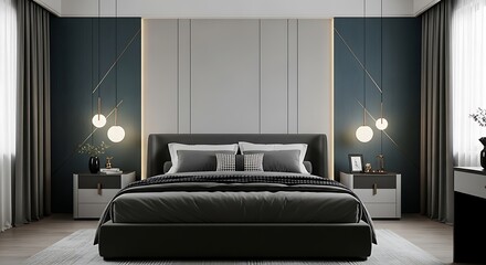 Modern Minimalist Bedroom Interior Design.