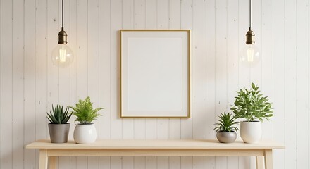 Minimalist Home Decor with Plants and a Console Table.