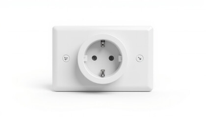 White electrical socket on plain background  