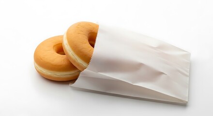 Glazed Donuts in Paper Bag.