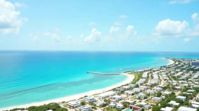 Above view of Aruba Skyline at Palm Beach Caribbean Netherlands Aruba . Caribbean Paradise.