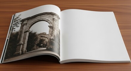 Open Book with Ancient Archway Photo.