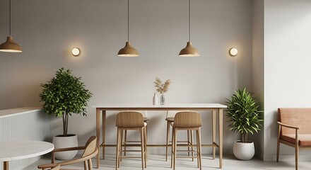 Modern Minimalist Cafe Interior Design.