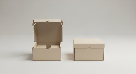 Beige Cardboard Food Packaging Box.