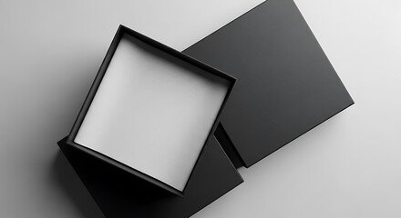 Elegant Black Gift Box Mockup.