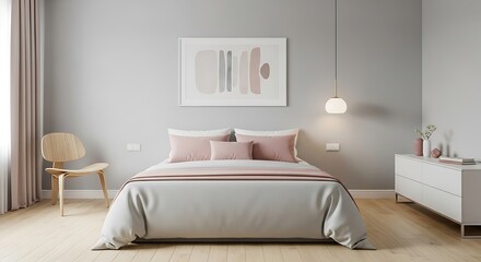 Modern Minimalist Bedroom Interior Design.